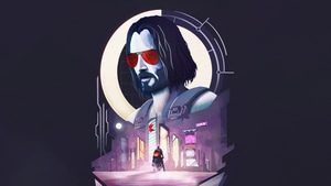 Cyberpunk 2077, Keanu Reeves, 2021 Games, Games, Minimalism, Minimalist, Artist, Artwork, Digital Art, Artstation, 4K wallpaper