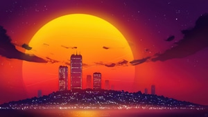 Retrowave, Artist, Artwork, Digital Art, Artstation, 4K wallpaper