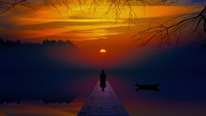 Alone, Sunset, Artist, Artwork, Digital Art, Deviantart, 4K wallpaper