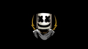 Marshmello, Music, Dark, Black, Minimalism, Minimalist, Artist, Artwork, Digital Art, 4K wallpaper