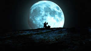 Couple, Love, Moon, Artist, Artwork, Digital Art, Deviantart, 4K wallpaper