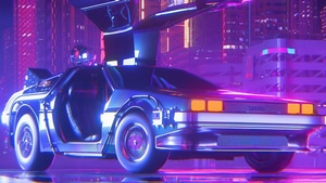 Delorean, Cars, Artist, Artwork, Digital Art, Retrowave, Synthwave, 4K wallpaper