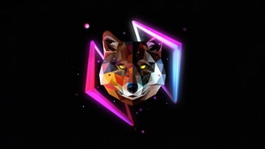 Wolf, Justin Maller, Minimalism, Minimalist, Artist, Artwork, Digital Art, Dark, Black, Facets, 4K wallpaper