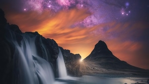 Mountains, Sky, Stars, Nature, 4K wallpaper