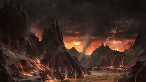 Lava, Volcano, Hell, Artist, Artwork, Digital Art, Artstation, 4K wallpaper