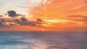 Sunset, Ocean, Nature, 4K wallpaper