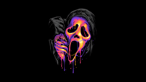 Ghostface, AMOLED, Scream, Spooky, Black background, 4K wallpaper