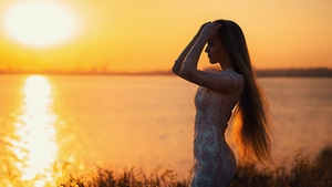 Girls, Model, Silhouette, Blonde, 4K wallpaper