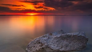 Sunset, Rocks, Nature, 4K wallpaper