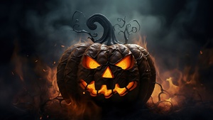 Halloween pumpkin, AI art, Spooky, Scary, Jack-o-lantern, 4K wallpaper