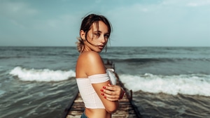 Women, Girls, Model, Pier, 4K wallpaper