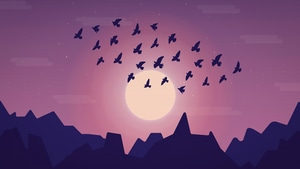 Birds, Sky, Minimalism, Minimalist, Artist, Artwork, Digital Art, 4K wallpaper