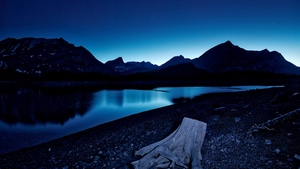 Lake, Stars, Sky, Mountains, Nature, 4K wallpaper