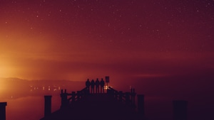 Friends, Silhouette, Evening, Photography, 4K wallpaper
