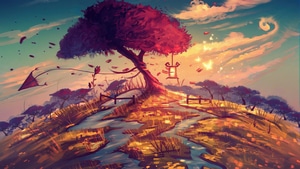 Tree, Artist, Artwork, Digital Art, 4K wallpaper