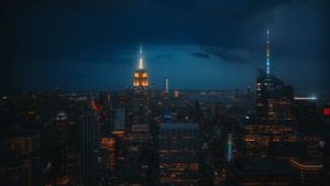 New York City, Night, Cityscape, Dark aesthetic, Empire State Building, USA, 4K wallpaper