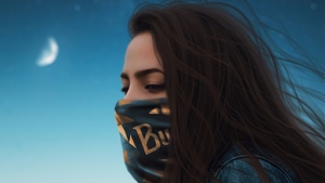 Blonde, Girls, Mask, Photography, 4K wallpaper