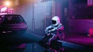 Astronaut, Neon, Artist, Artwork, Digital Art, 4K wallpaper