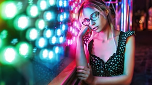 Girls, Glasses, Model, 4K wallpaper
