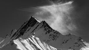Snow, Mountains, Nature, Switzerland, Monochrome, Black And White, 4K wallpaper