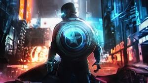 Captain America, Cyberpunk, Neon, Superheroes, Artist, Artwork, Digital Art, 4K wallpaper
