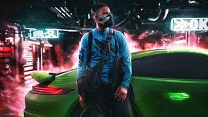 Cyberpunk, Mask, Scifi, Porsche, Artist, Artwork, Digital Art, 4K wallpaper