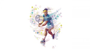 Rafael Nadal, Tennis player, Spanish, Digital Art, Mosaic, White background, 4K wallpaper