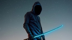 Hoodie, Sword, Artist, Artwork, Digital Art, 4K wallpaper