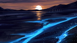 Sunset, Lake, Artist, Artwork, Digital Art, Artstation, 4K wallpaper