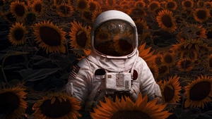 Astronaut, Field, Artist, Artwork, Digital Art, 4K wallpaper
