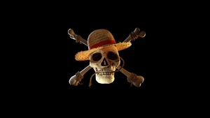 One Piece, Logo, AMOLED, Black background, 4K wallpaper