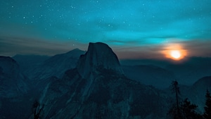 Mountains, Stars, Nature, 4K wallpaper
