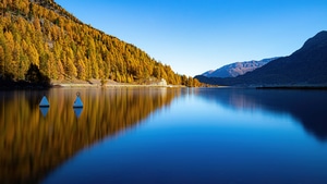 Lake, Reflection, Mountains, Nature, 4K wallpaper
