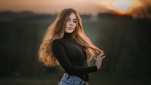 Black Dress, Girls, Model, 4K wallpaper