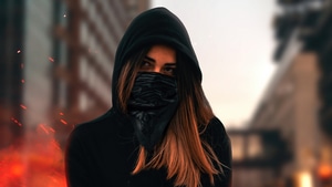 Mask, Blonde, Girls, Model, Photography, 4K wallpaper