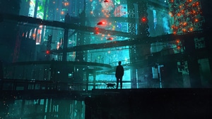 Scifi, Cat, Boy, Artist, Artwork, Digital Art, 4K wallpaper