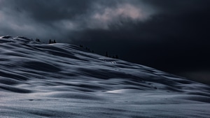 Winter, Night, 4K wallpaper