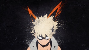 Katsuki Bakugo, Illustration, Dark background, My Hero Academia, 4K wallpaper