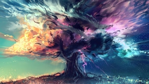 Colorful, Tree, Artist, Artwork, Digital Art, Deviantart, 4K wallpaper