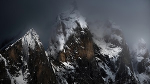 Snow, Mountains, Nature, 4K wallpaper