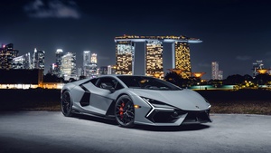 Lamborghini Revuelto, Singapore, 2024, Night, 4K wallpaper
