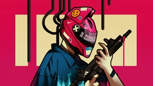 Cyberpunk, Helmet, Biker, Artist, Artwork, Digital Art, Artstation, 4K wallpaper