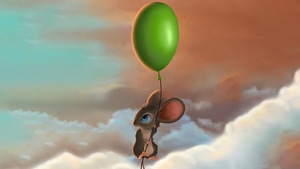 Mouse, Balloon, Artist, Artwork, Digital Art, Cute, Artstation, 4K wallpaper