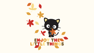 Chococat, Motivational quotes, Autumn, Cute cartoon, 4K wallpaper