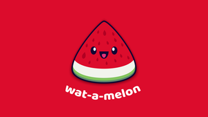 Watermelon, Kawaii cartoon, Red aesthetic, Simple, 4K wallpaper
