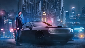 Keanu Reeves, John Wick, Movies, Dodge Challenger, Behance, 4K wallpaper