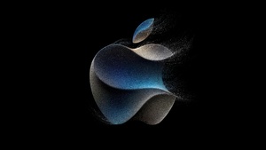 Apple logo, Apple Event, 2023, Black background, AMOLED, 4K wallpaper