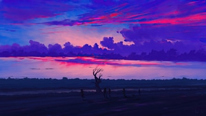 Evening, Clouds, Sky, Artist, Artwork, Digital Art, 4K wallpaper