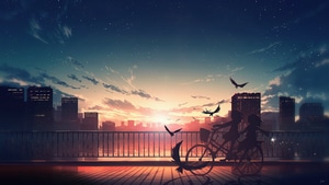 Anime Girl, Anime, Artist, Artwork, Digital Art, Bikes, 4K wallpaper