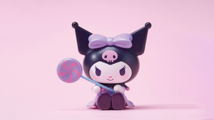 Kuromi, Cute cartoon, Candy, Pastel pink, Pink aesthetic, Sanrio, 4K wallpaper